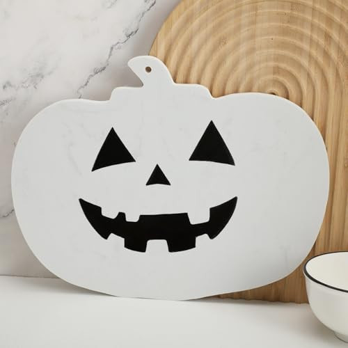 Tioncy Halloween Charcuterie Board Gifts Pumpkin Marble Cheese Board Gothic Goth Charcuterie Cutting Tray 11.8 x 9.5 Inches Marble Cutting Serving Tray for Kitchen Decoration | Amazon (US)