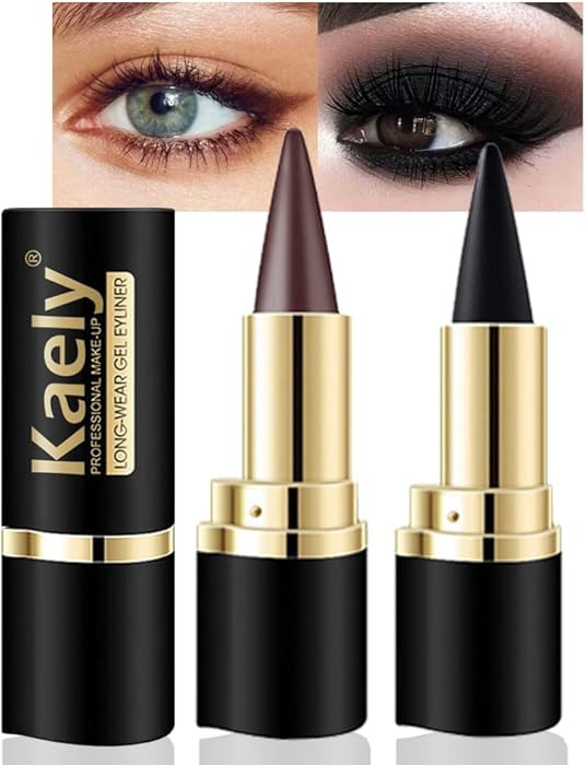 Kaely 2Pcs Black Brown Gel Eyeliner Pencil, Natural Black Eyeliner Cream for Waterline, Long Wear... | Amazon (US)
