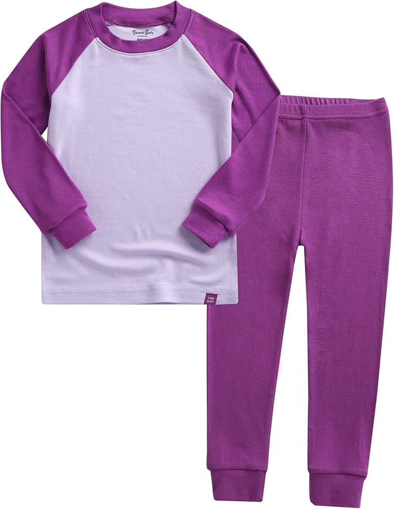 VAENAIT BABY 6M-12Y Toddler Kids Girls Boys Soft Comfy Modal Tencel Solid Raglan Sleepwear Pajama... | Amazon (US)