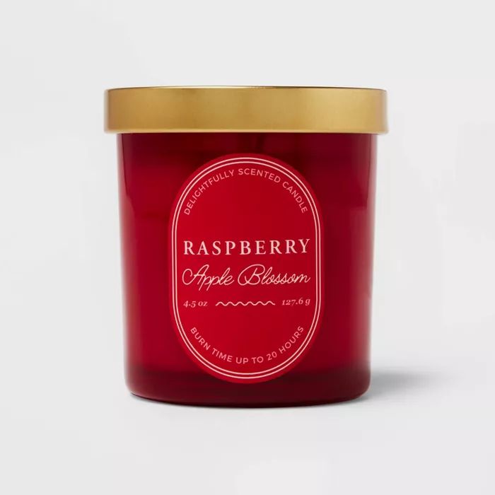 4.5oz Lidded Glass Candle Raspberry Apple Blossom - Threshold&#8482; | Target