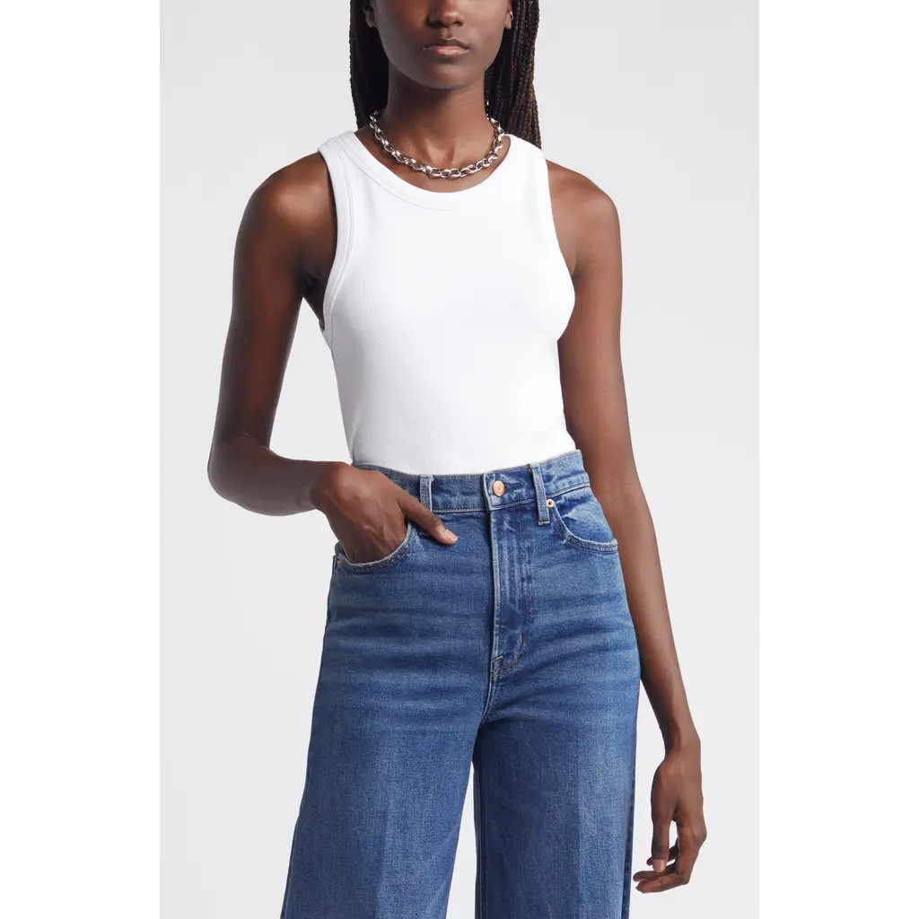 Nordstrom Everyday Cotton Rib Tank in White at Nordstrom, Size X-Small | Nordstrom