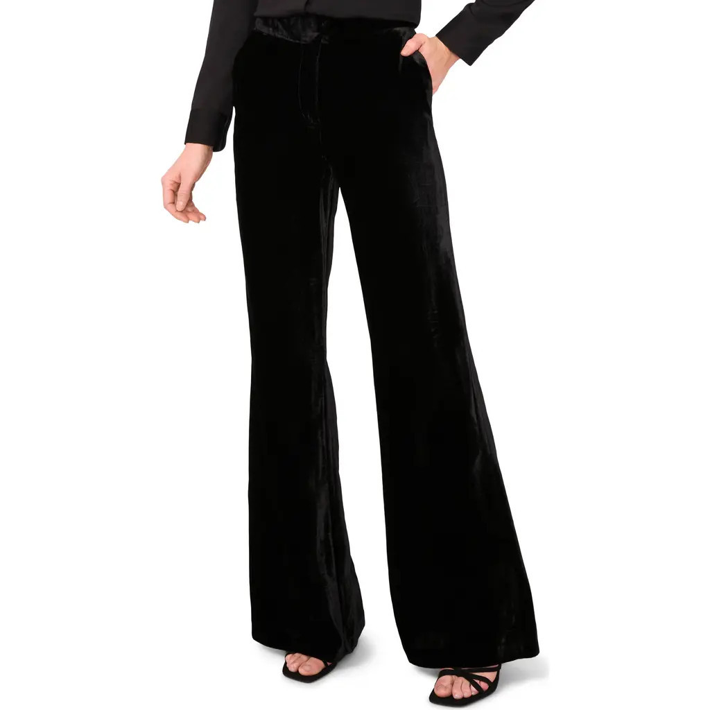 Ted Baker Wide Leg Velvet Pants in Rich Black at Nordstrom, Size 4 | Nordstrom