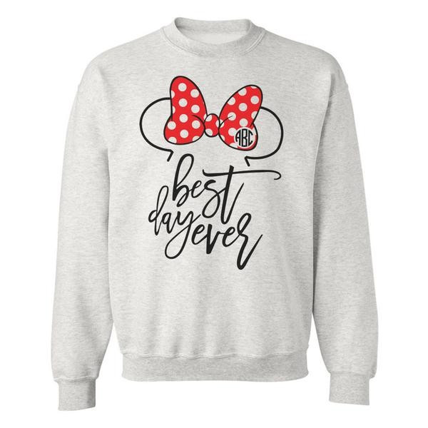 Monogrammed 'Minnie Best Day Ever' Crewneck Sweatshirt | United Monograms