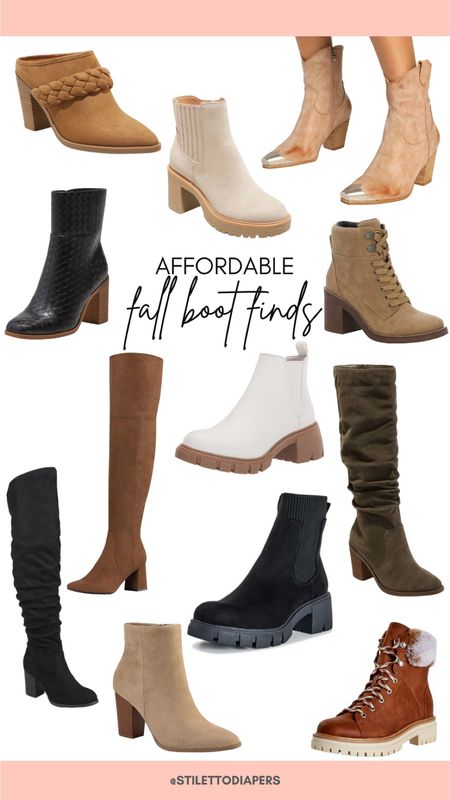 Affordable fall boots. 

Walmart boots, target boots, amazon boots.

#LTKSeasonal