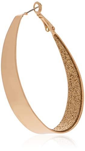 Guess Large Oval Glitter Gold Hoop Earrings | Amazon (US)