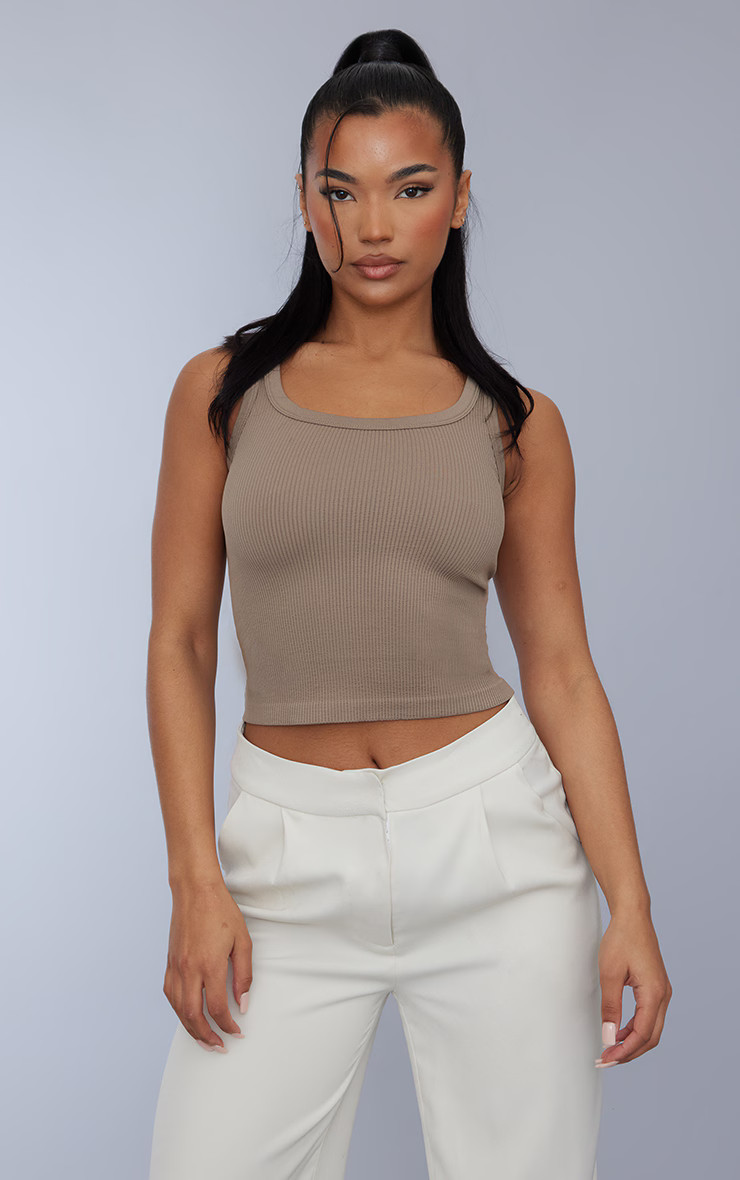 Coffee Snatched Rib Scoop Tank | PrettyLittleThing US