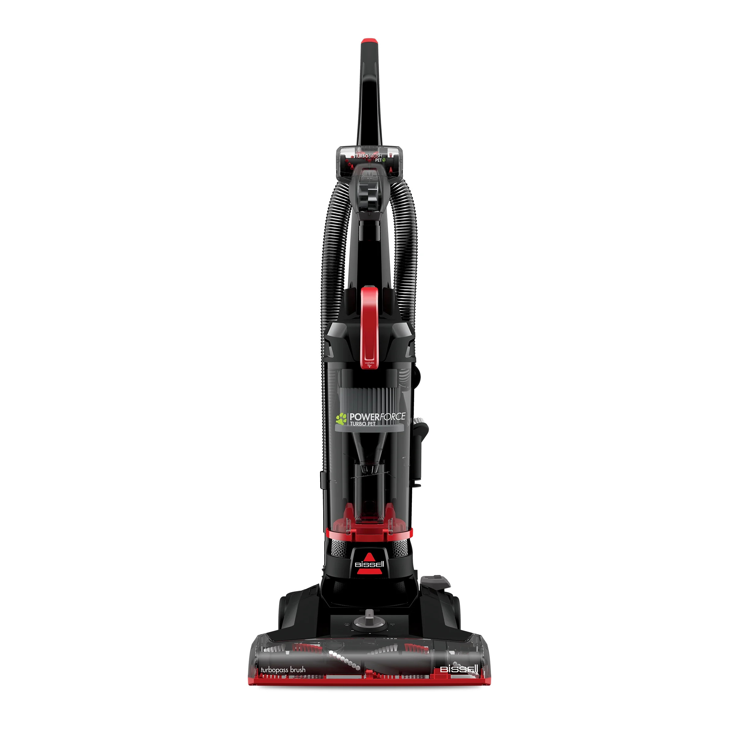 BISSELL PowerForce Helix Turbo Pet, Bagless, Upright Vacuum, Pet Friendly, Specialized Pet TurboBrush Tool, Wide Cleaning Path, Easy Empty Large Capacity Dirt tank, 3332, Black & Red | Walmart (US)
