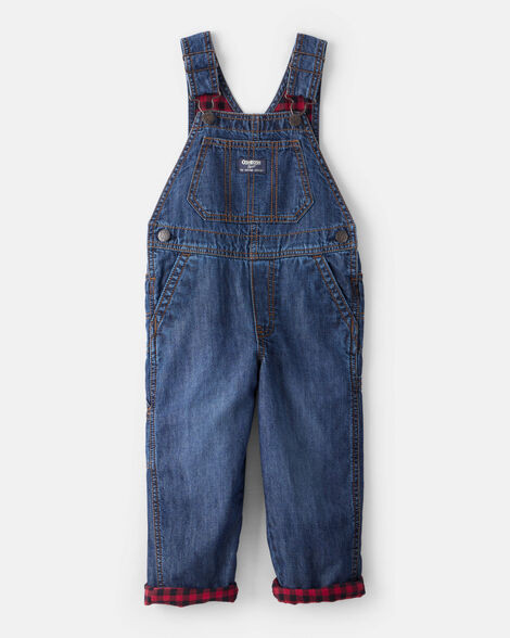Toddler Buffalo Check Denim Overalls - Blue | Carter's Inc