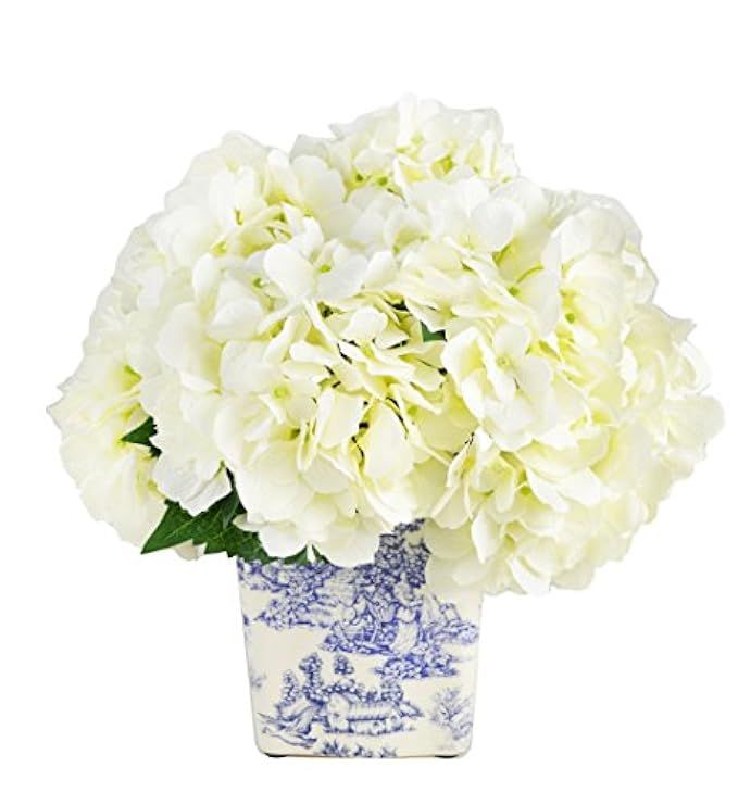 Lush White Hydrangea in Ceramic Vase | Amazon (US)