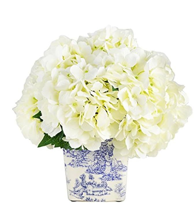 Lush White Hydrangea in Ceramic Vase | Amazon (US)