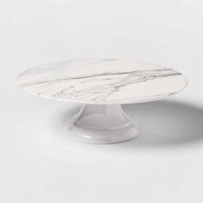 12" Melamine Marble Print Cake Stand White - Threshold™ | Target