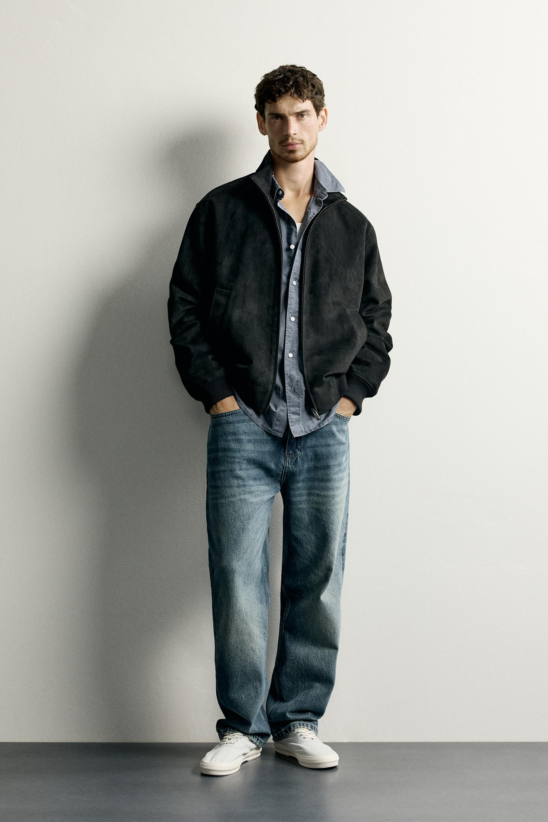 Zara - Regular Fit Faux Suede Jacket - Sand - Xl - Man | Zara US