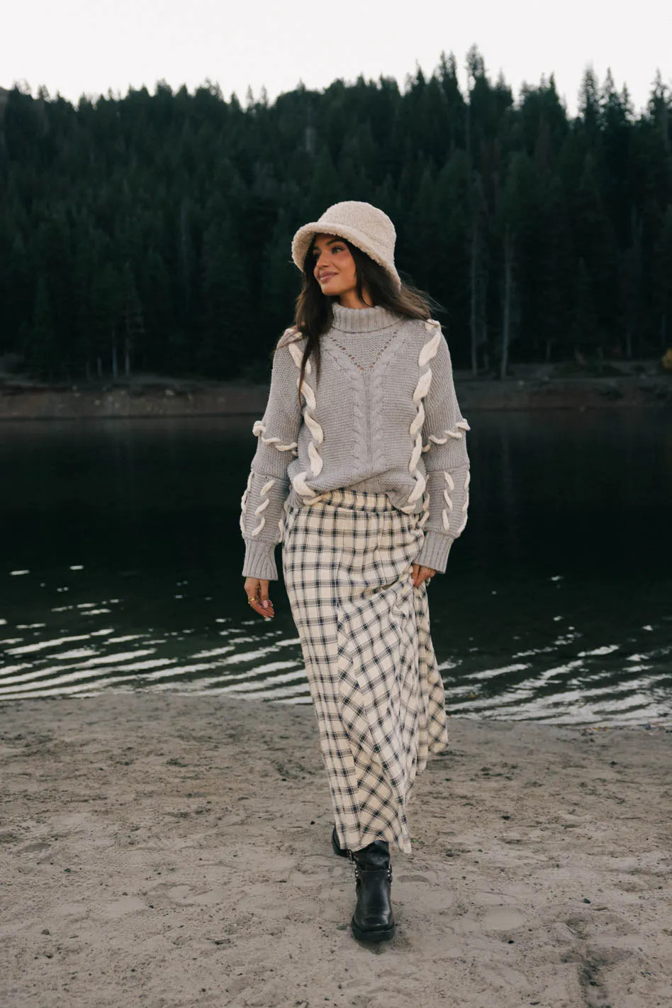 Pippin Plaid Maxi Skirt in Black | Böhme US