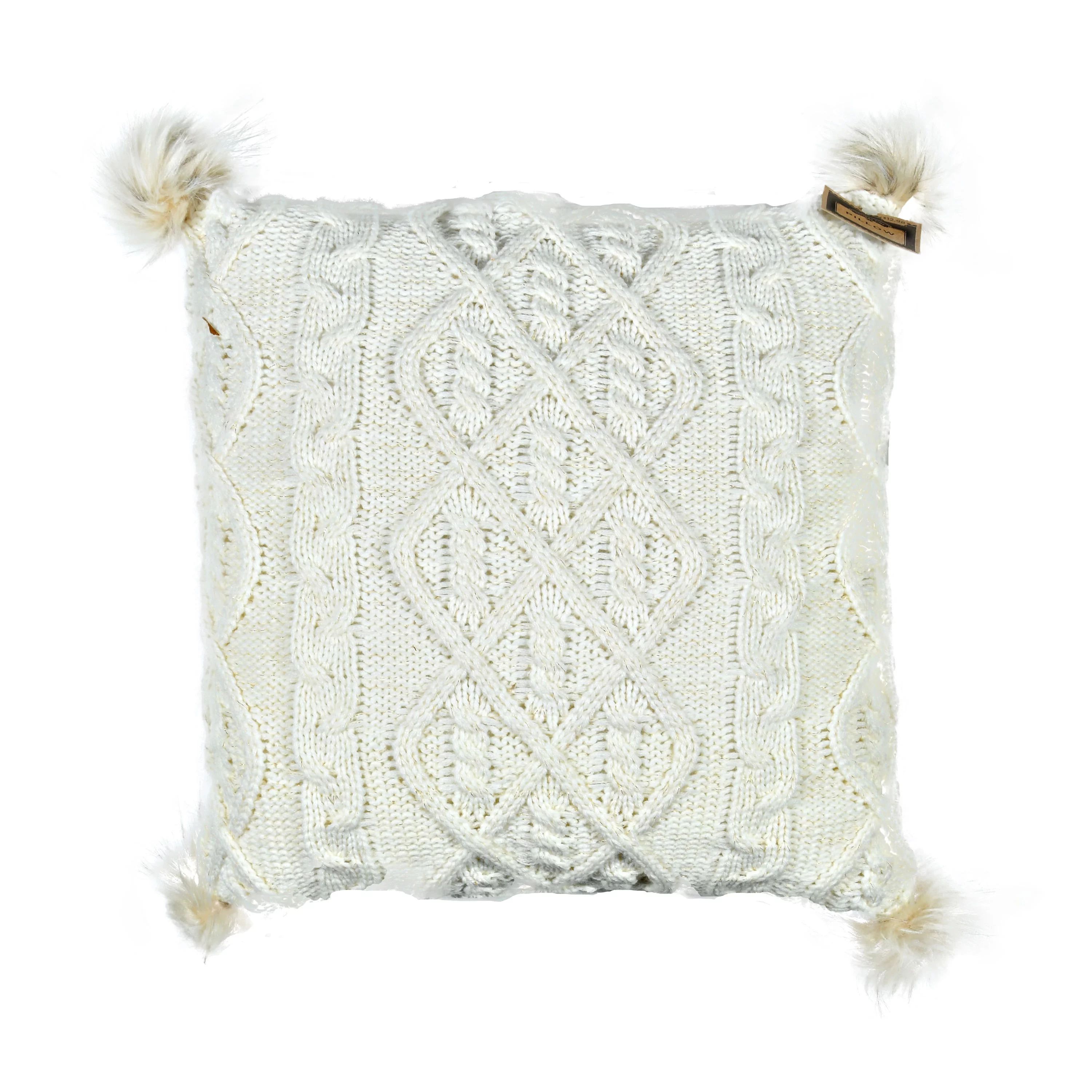Holiday Time Ivory Cable Knit Pillow | Walmart (US)