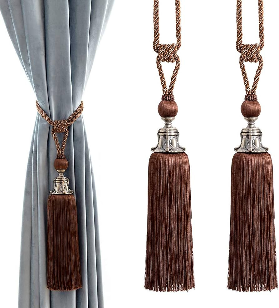 Melodieux Decorative Curtain Tiebacks Antique Tassels Holdbacks - Home Office Windows Drapery Fas... | Amazon (US)
