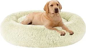 MFOX Calming Dog Bed (L/XL/XXL/XXXL) for Medium and Large Dogs Comfortable Pet Bed Faux Fur Donut... | Amazon (US)