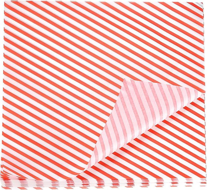 HARFINGTON 100pcs Square Stripes Wax Paper Sheets 12" x 12" Oil-absorbing Dry Food Wrapping Paper... | Amazon (US)