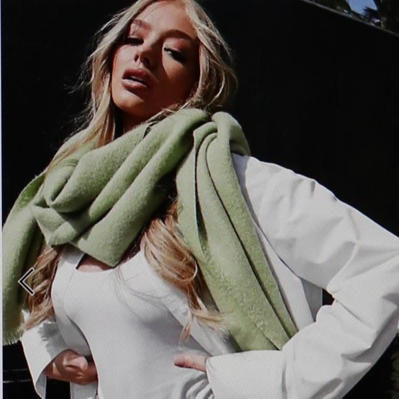 ASOS DESIGN supersoft long woven scarf with raw edge in green | Poshmark
