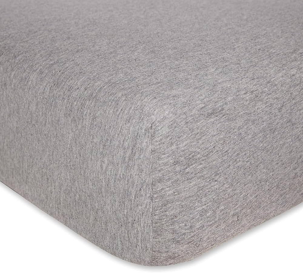 Burts Bees Baby Solid Fitted Crib Sheet Organic Cotton BEESNUG - Heather Grey, Fits Unisex Standa... | Amazon (US)