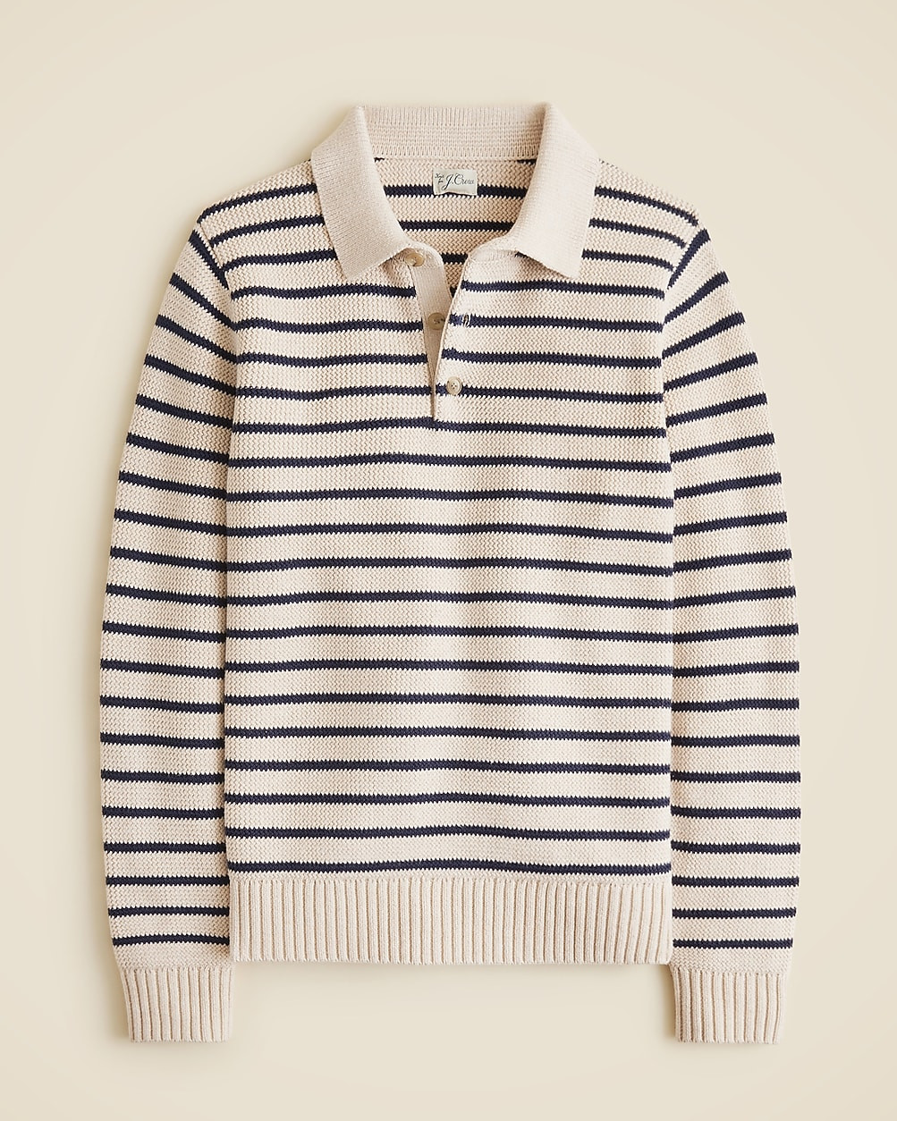Cotton racking-stitch sweater-polo in stripe | J. Crew US