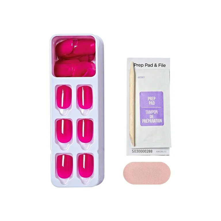 imPRESS Color Press On Nails, 'All Smiles', Pink, Short Squoval, 30 Count | Walmart (US)