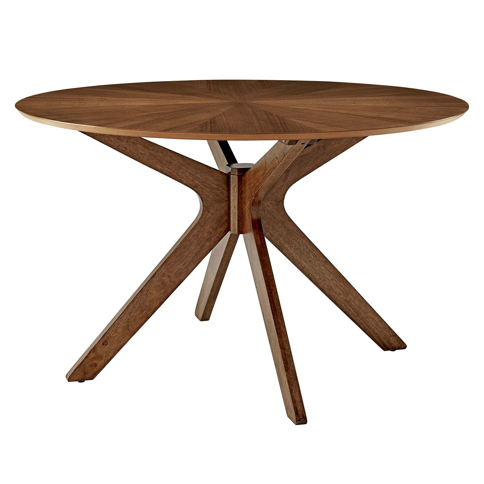 Modway Crossroads 47" Round Wood Dining Table, Walnut | Amazon (US)