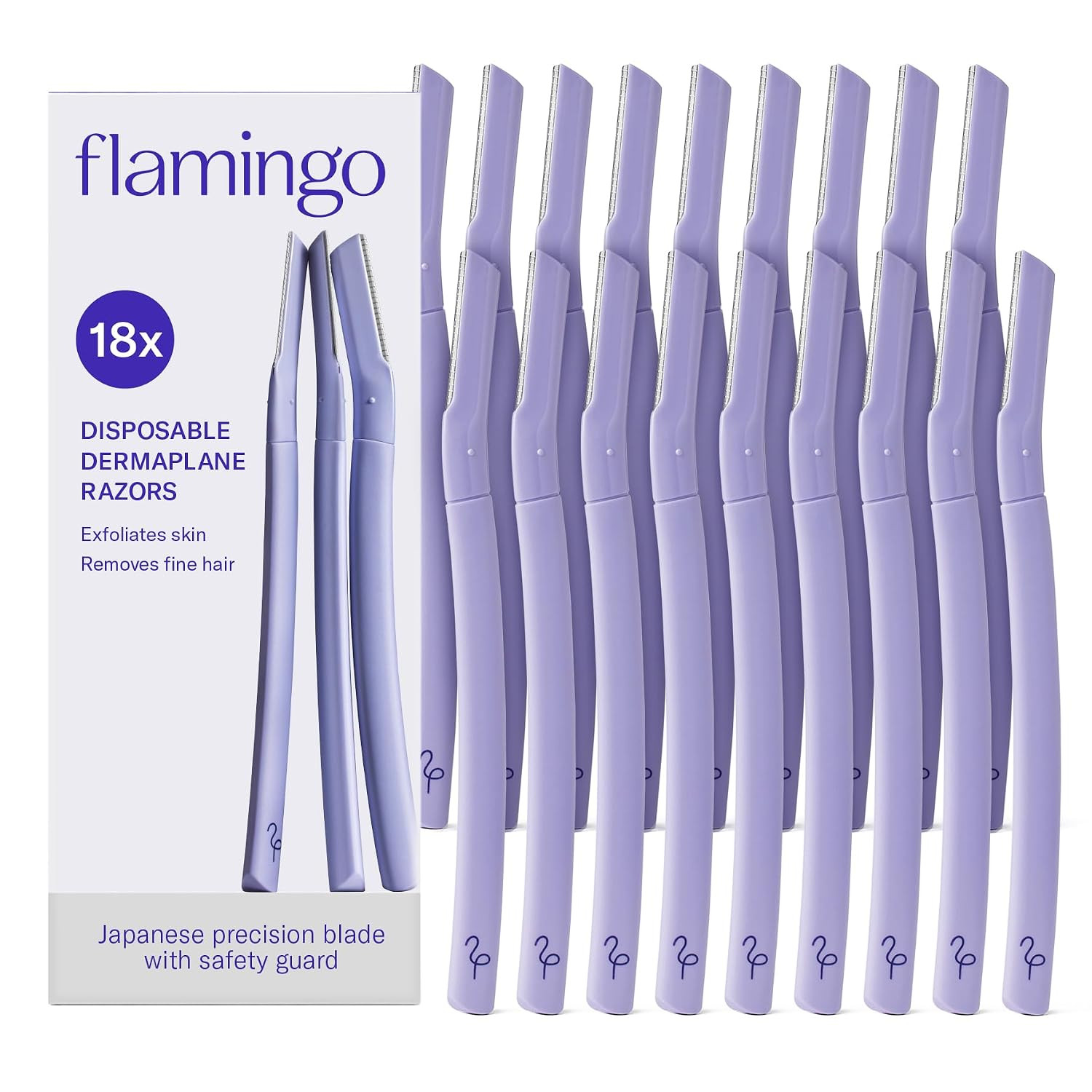 Flamingo Disposable Dermaplane Face Razors - 18 Count (3 Count, Pack of 6) | Amazon (US)