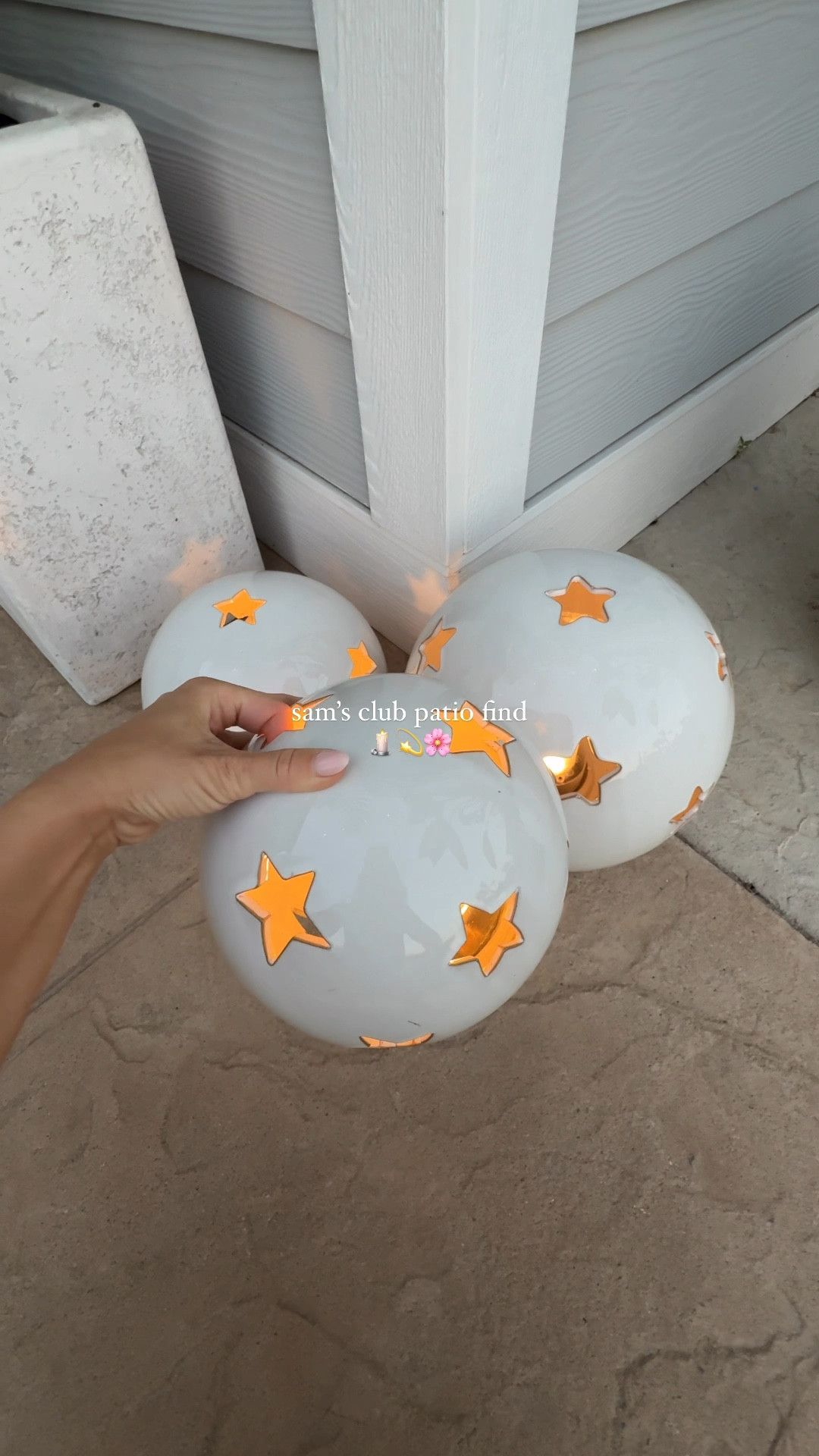 nothing like the nighttime glow underneath the stars 💫 | these  star ceramic globes are stunning all lit up at night, come in both white & blue + a remote with a 6 hour timer ⭐️🌴

save for your backyard inspo this summer 🫶🏼
#samsclub #samsclubfinds #outdoorfurniture #outdoorlighting #backyard #backyarddesign #outdoorparty #backyardparty 

#LTKHome #LTKSeasonal #LTKFindsUnder100