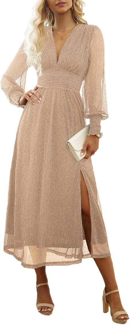 Sissyaki Women's Velvet Dress Formal Dresses for Wedding Guest 2023 Fall Dress | Amazon (US)