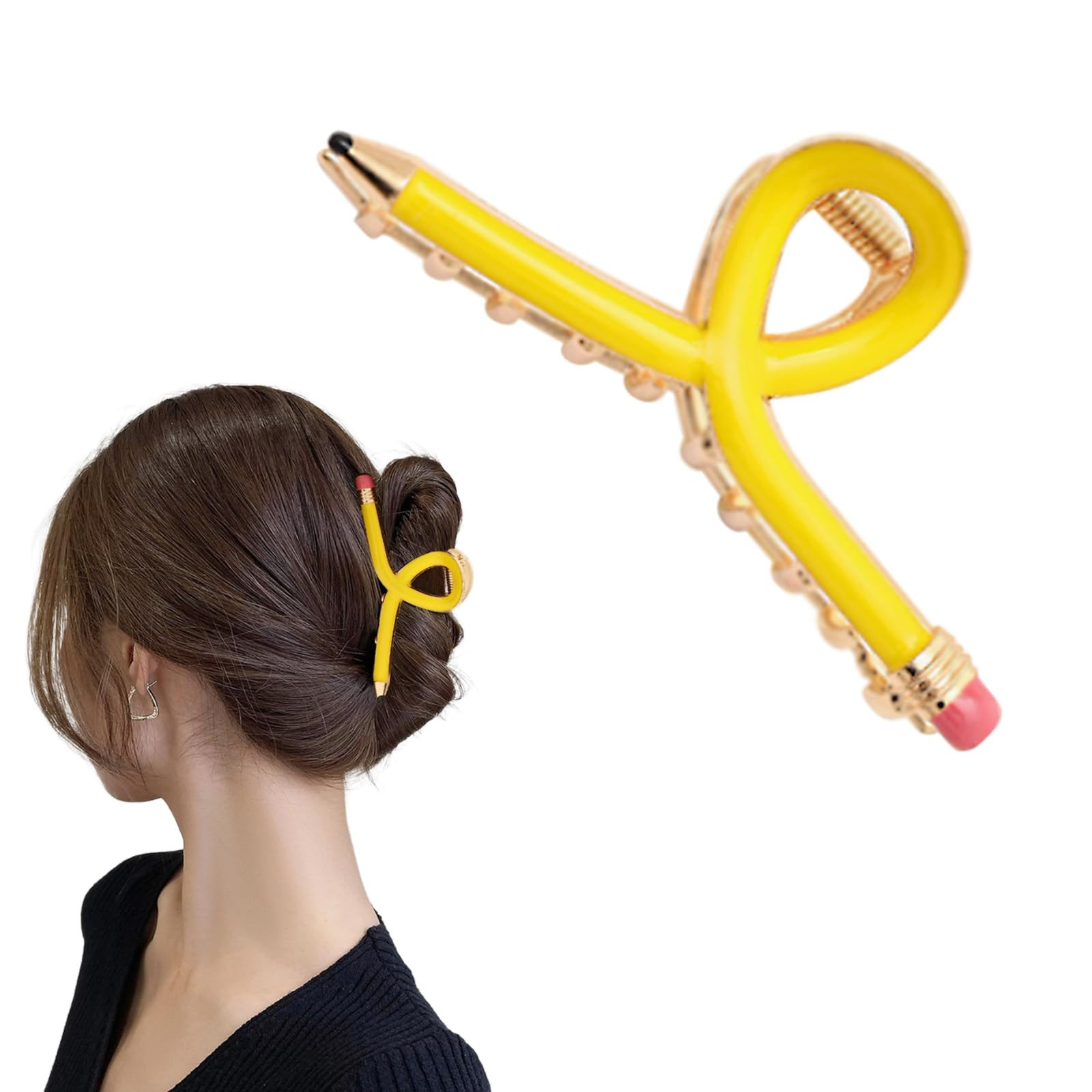 Pencil Hair Clips for Women Back to School Hair Claw Clips for Thick Metal Jaw Clip Cute School B... | Amazon (US)