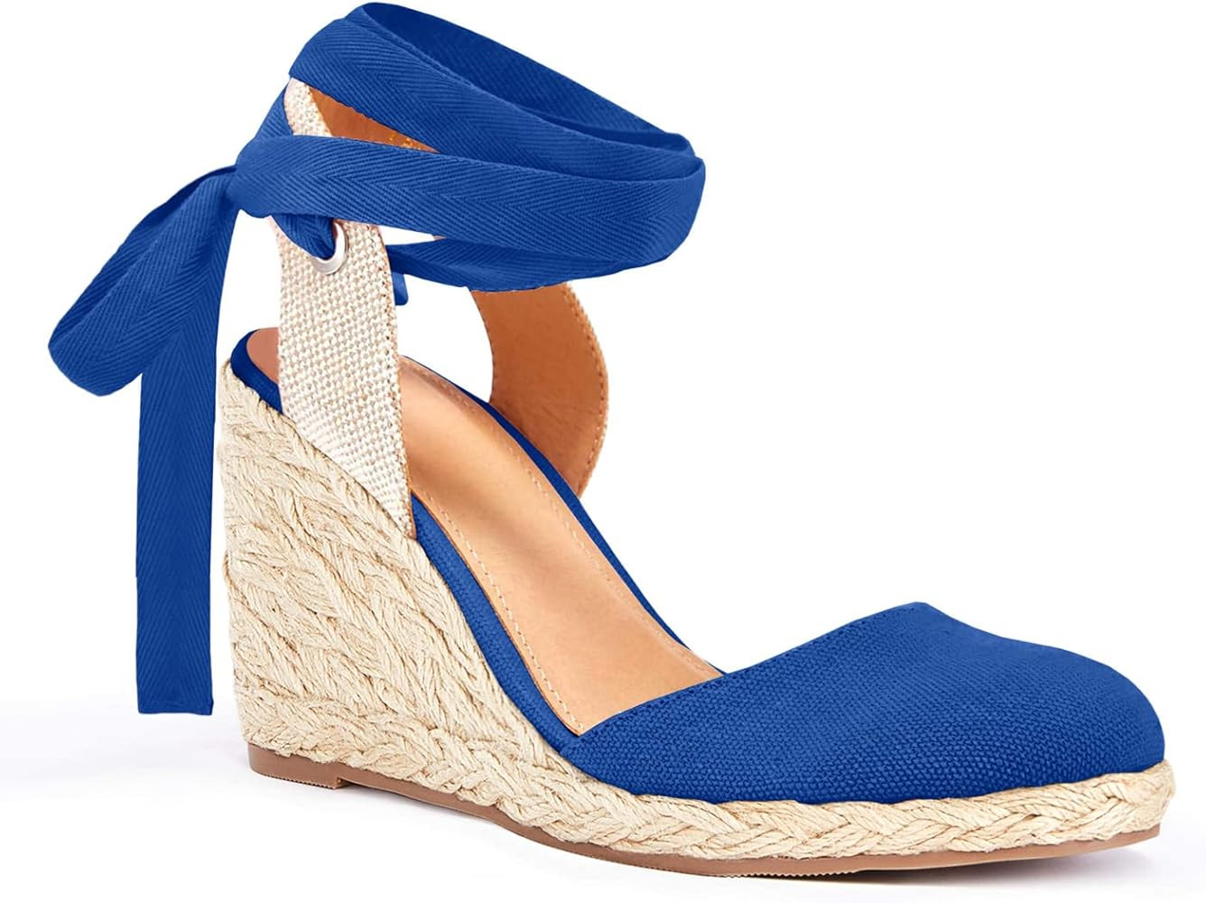 Juliet Holy Womens Lace up Espadrilles Closed Toe Wedges Sandals Strappy Slingback Platform Heels | Amazon (US)