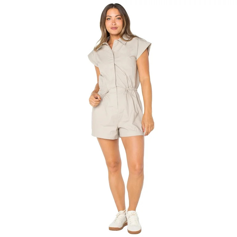 Celebrity Pink Juniors Short Sleeve Bungee Waist Romper | Walmart (US)