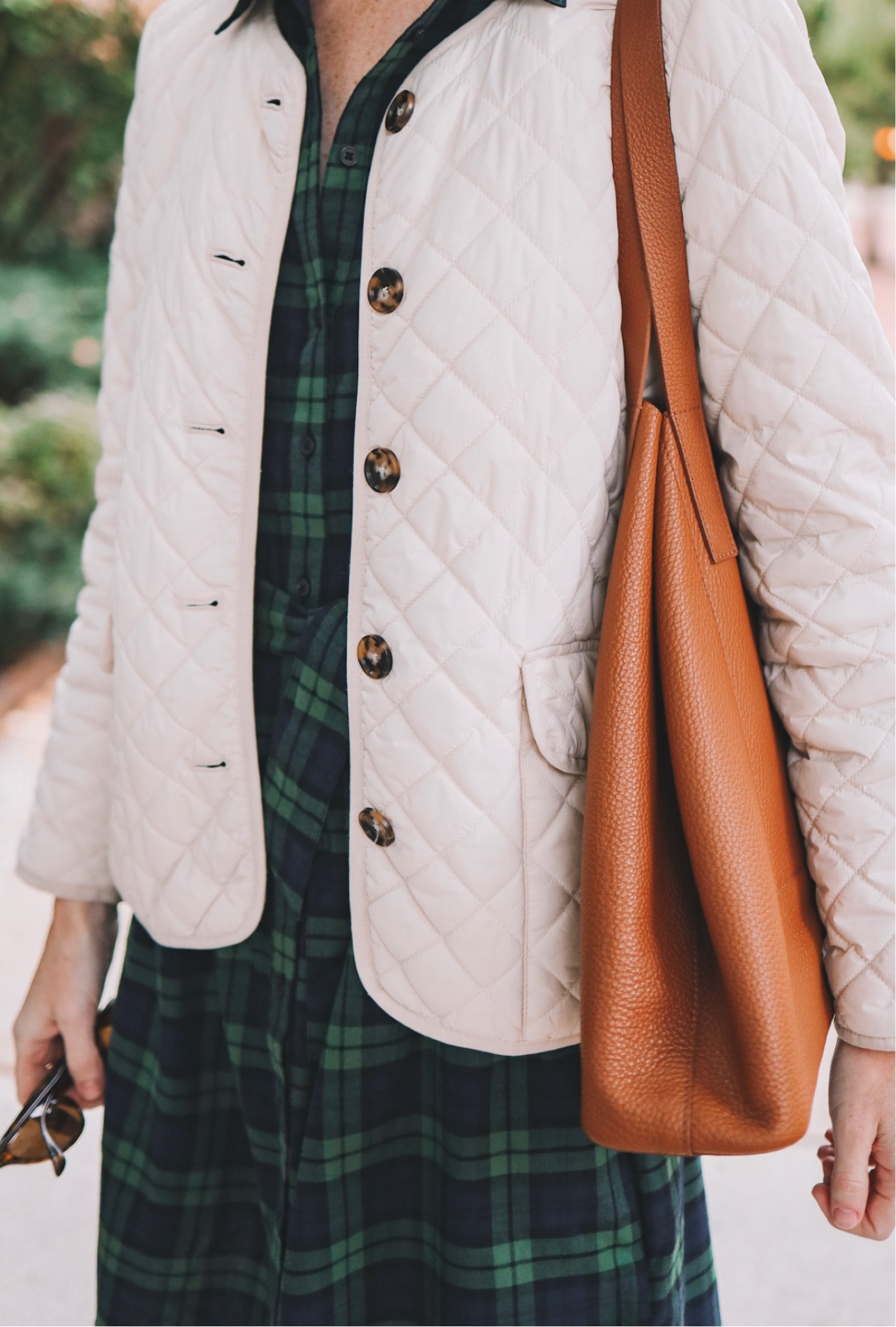 50 percent off — So chic! This is almost always in my tote back because it folds up so nicely and doesn’t weigh anything! Looks so cute with a button-down or a lightweight sweater underneath. And those tortoise buttons! (Also runs big. Go down one size.) #ltksalealert
