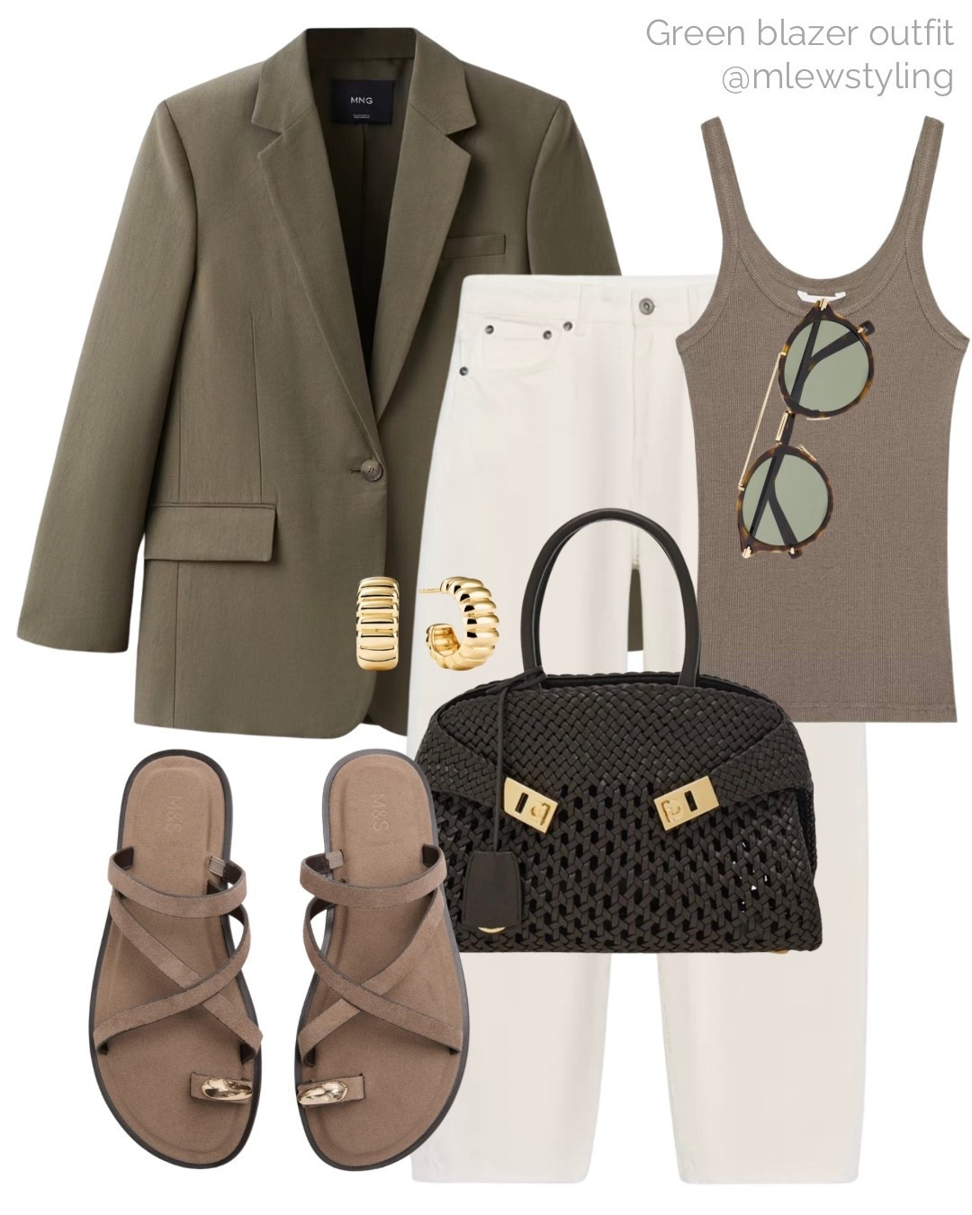 Olive green blazer outfit 🫒🫒

Tags: white Zara jeans, spring outfit, green tank, Dior aviator sunglasses, toe-ring sandals, bottega veneta woven hug bag, neutral aesthetic, casual workwear, office outfit, elevated everyday look

#LTKWorkwear #LTKootd #LTKgrwm