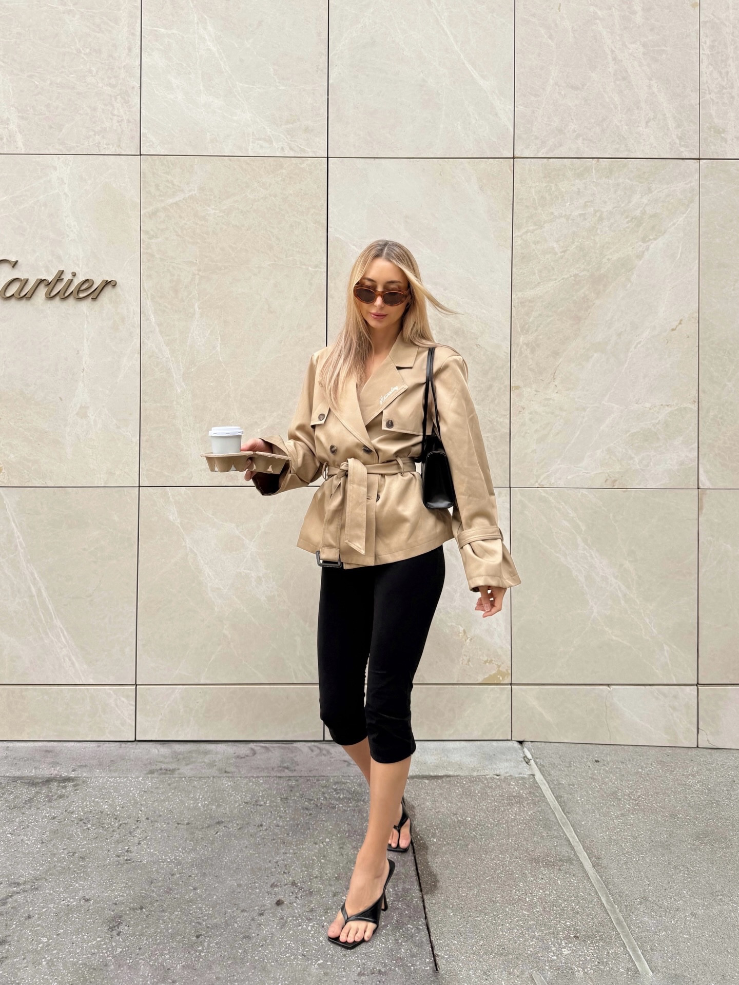 Capri’s 🤝🏻 crop trench = spring uniform 

effortless spring style, quiet luxury aesthetic, neutral layering, chic mom style, polished casual, off-duty model look