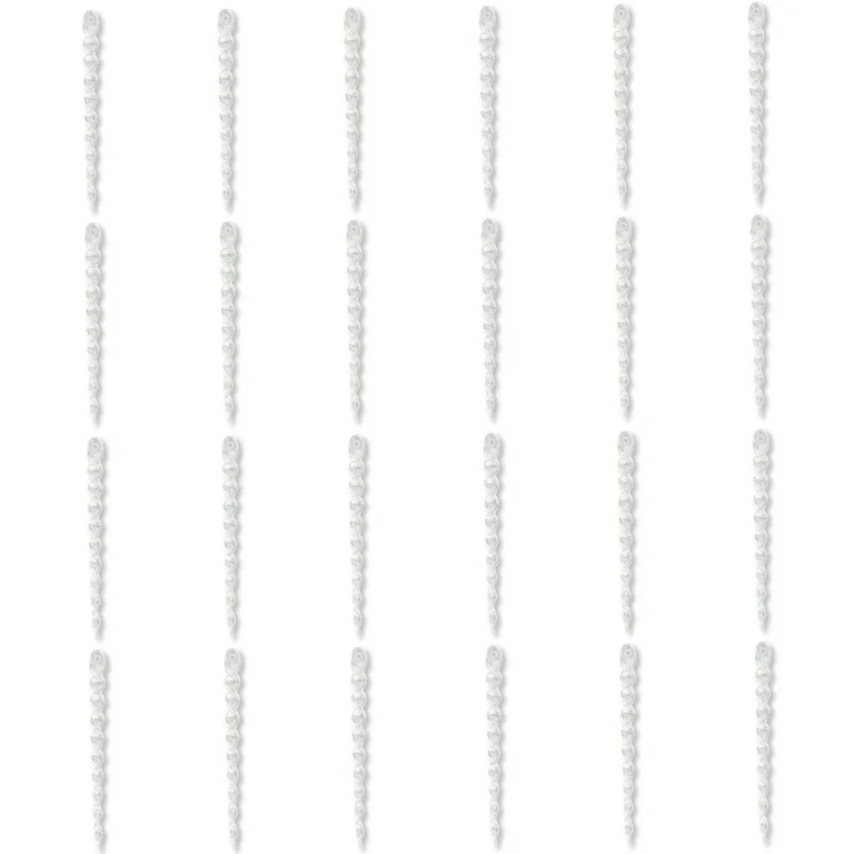24 Count Iridescent Clear Plastic Icicle Christmas Ornaments, 5.3 in, by Holiday Time | Walmart (US)