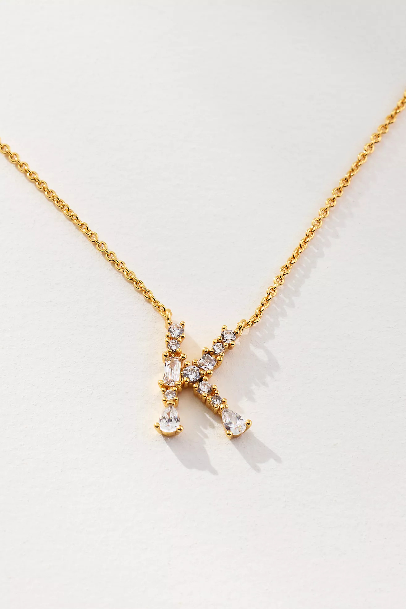 Delicate Crystal Monogram Necklace | Anthropologie (US)