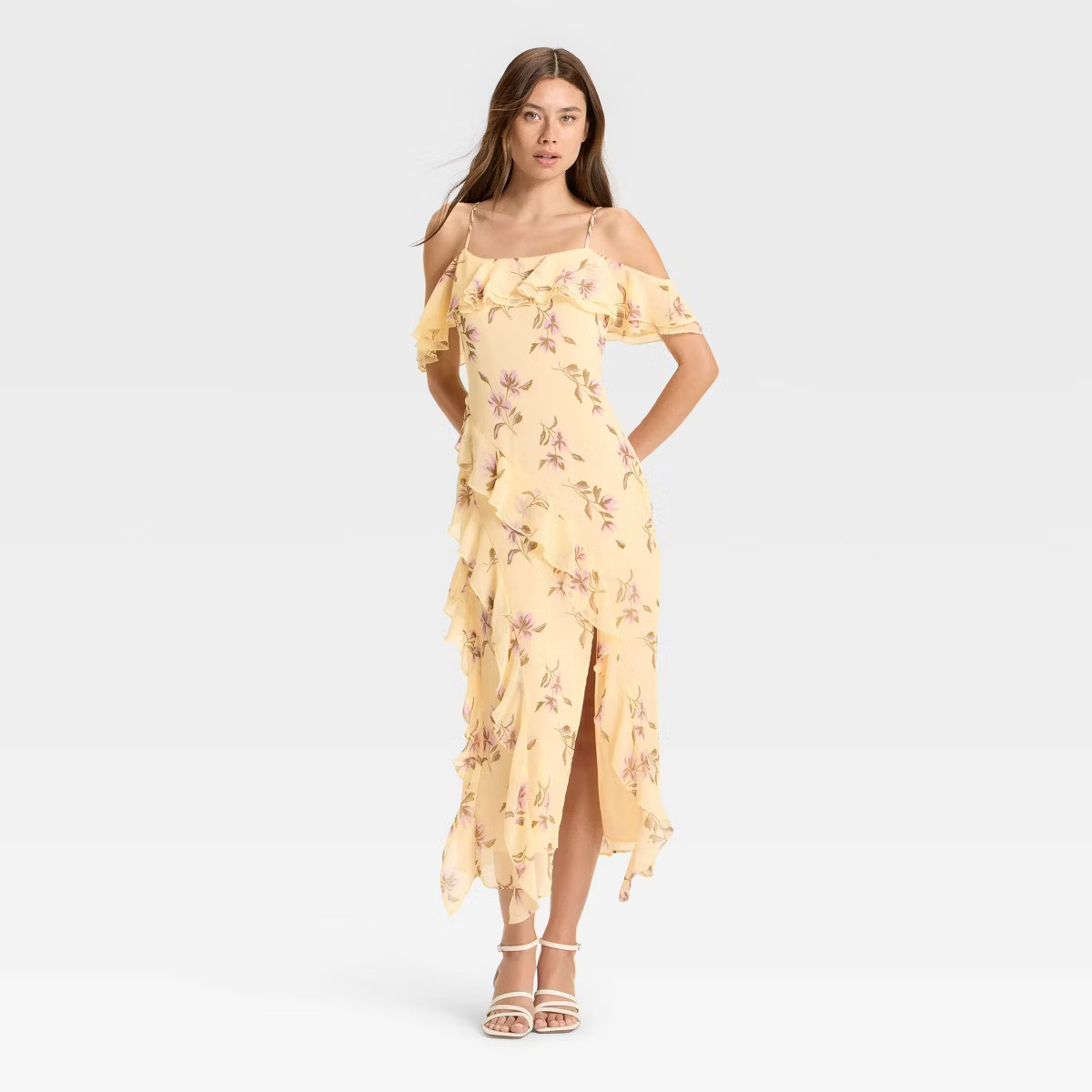 Women's Tiered Maxi Sundress - Wild Fable™ Yellow Floral XXS | Target