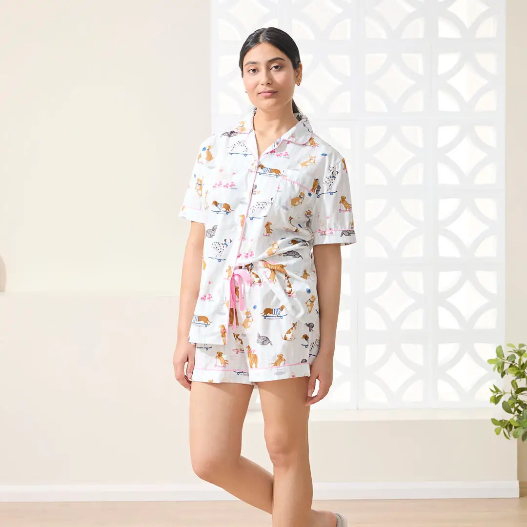 Marley Short PJ Set - Pale Teal | Bed Bath N' Table