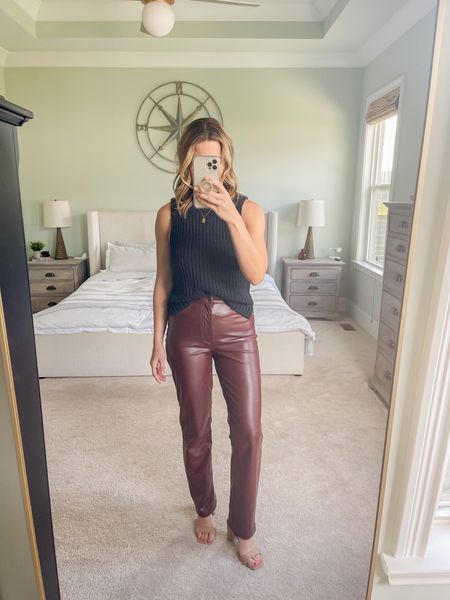 Faux leather is one of my favorite fall outfit staples. When you want a dressier look ditch the jeans for sone straight leg faux leather from Abercrombie. In app exclusive sale starts 9/21

#LTKover40 #LTKSale