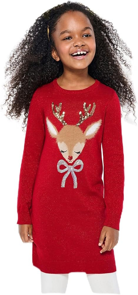 The Children's Place Girls' Long Sleeve Sweater Dress | Amazon (US)