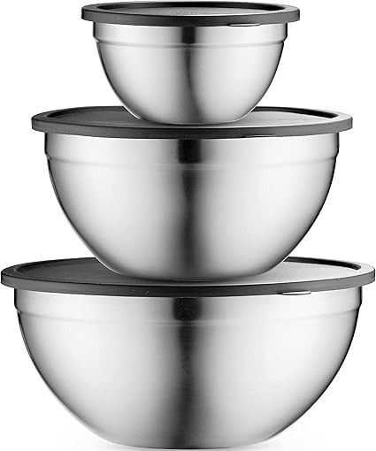 Table Concept Mixing Bowls with Lids Set, Stainless Steel Mixing Bowls with Airtight Lids, Nestin... | Amazon (US)