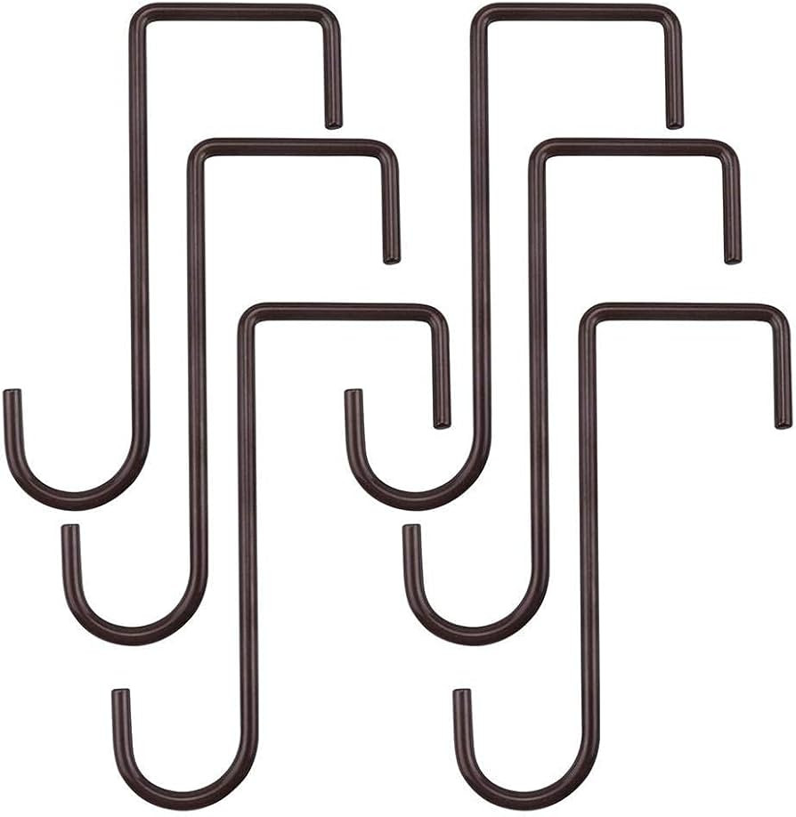 Hzemci 6 Pack 3 x 8 inch Fence Hooks Patio Hooks Brown Powder Coated Steel Hangers fits Easily fo... | Amazon (US)