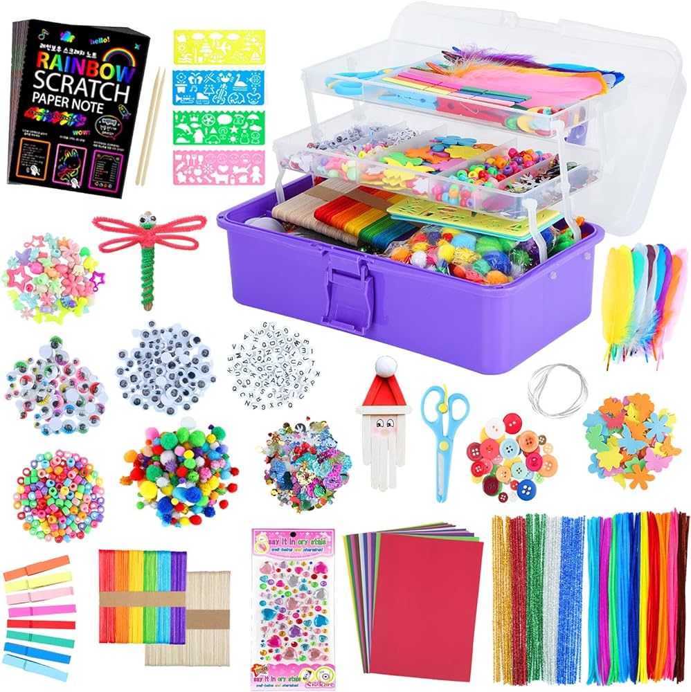 VOLINFO Arts and Crafts Supplies for Kids- 1600+ PCS DIY Craft Kits Including Scratch Paper Art S... | Amazon (CA)