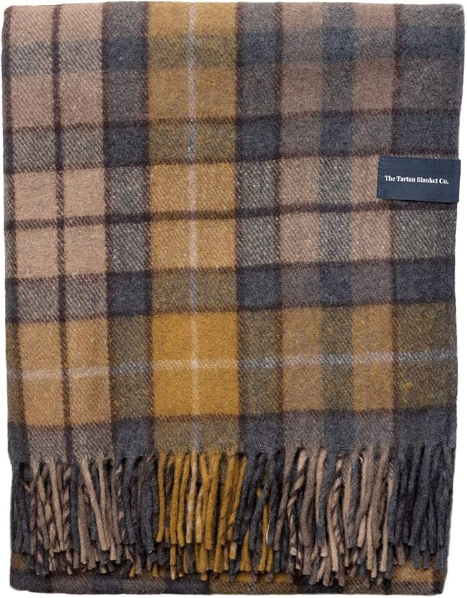 The Tartan Blanket Co. Recycled Wool Blanket Buchanan Natural Tartan (59" x 75") | Amazon (US)