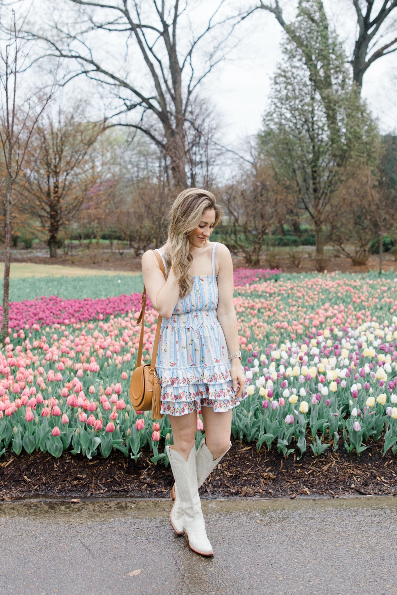Loving this entire look. The best boots and they pair perfectly with this smocked dress for spring. Size small. Side up 1/2 size in boots  

#LTKPetite #LTKOver40 #LTKSeasonal