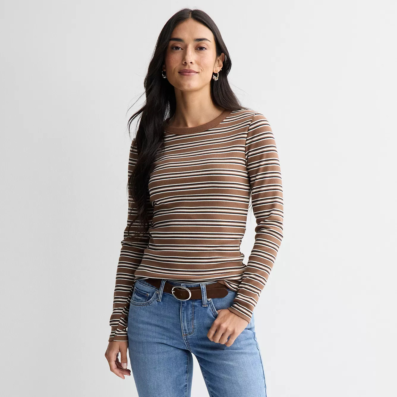 Women's Sonoma Goods For Life® Rib Long Sleeve Crew Tee | Kohl's