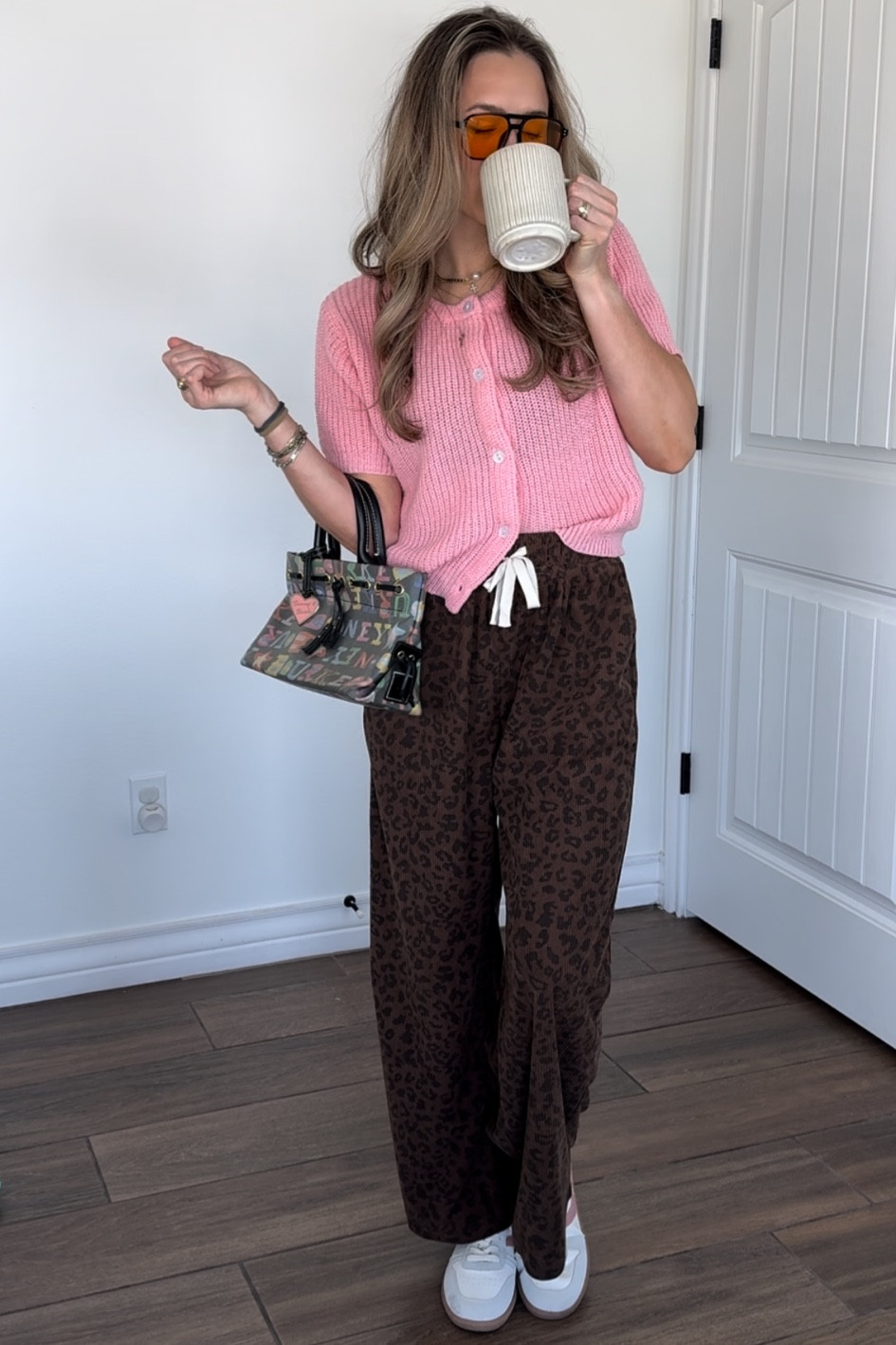 Cheetah lounge pants with knit sweater short sleeve top 

#LTKStyleTip #LTKSeasonal #LTKFindsUnder50