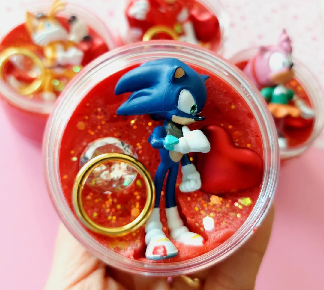 Sonic the Hedgehog Valentine, Valentines Day Playdough Jar, Sonic Party Favors, Playdough Kit, Se... | Etsy (US)