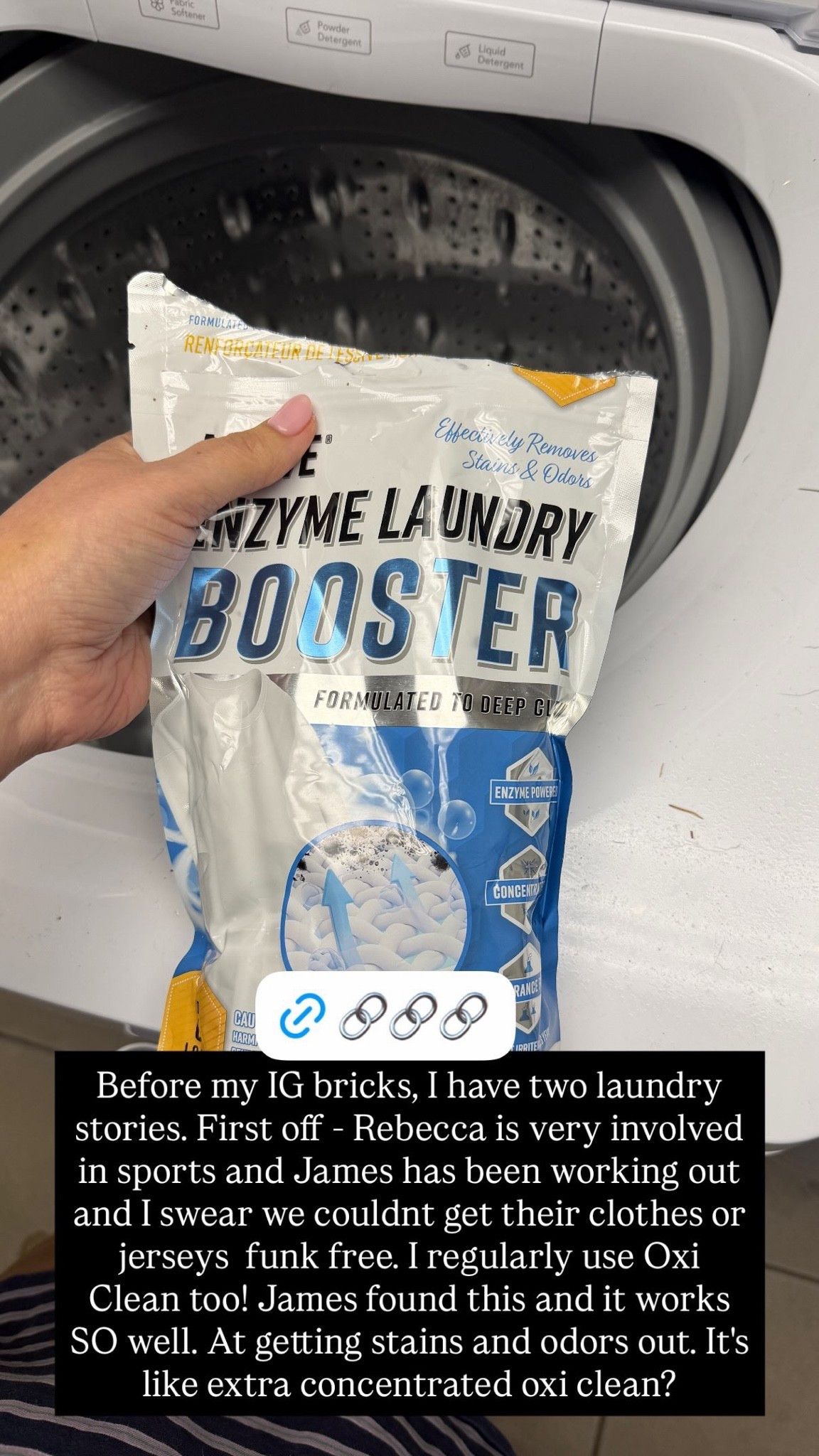 The struggle to find a laundry detergent strong enough to get the funk out of James’ gym clothes/Rebecca’s team uniforms has been REAL, and this stuff works SO well. It’s like an extra-concentrated OxiClean. Incredibly effective at getting out odors and stains.

#LTKmomlife #LTKHome